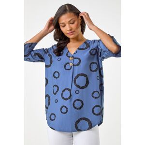 Roman Circle Print V-Neck Button Tunic Top 10 female Roman Circle Print V-Neck Button Tunic Top 10 female