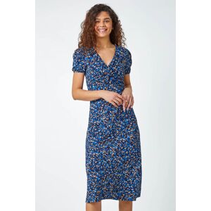 Roman Animal Twist Front Midi Stretch Dress 18 female Roman Animal Twist Front Midi Stretch Dress 18 female