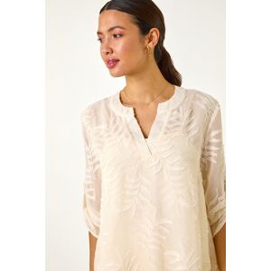 Roman Leaf Print Burnout Wrap Tunic Top 14 female Roman Leaf Print Burnout Wrap Tunic Top 14 female