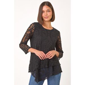 Roman Burnout Print Asymmetric Stretch Top 18 female Roman Burnout Print Asymmetric Stretch Top 18 female