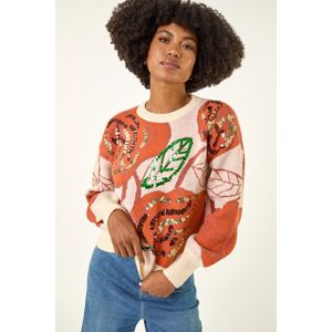 Roman Sparkly Floral Knit Jumper 16 female Roman Sparkly Floral Knit Jumper 16 female