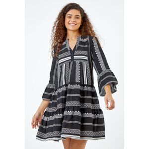 Roman Aztec Print Cotton Smock Dress 16 female Roman Aztec Print Cotton Smock Dress 16 female