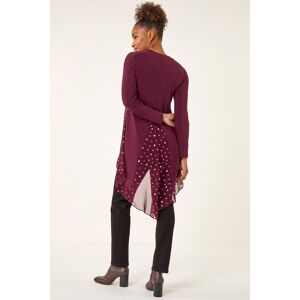 Roman Foil Spot Print Chiffon Hem Top 12 female Roman Foil Spot Print Chiffon Hem Top 12 female