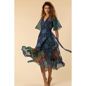 Roman Abstract Print Maxi Wrap Dress 12 female Roman Abstract Print Maxi Wrap Dress 12 female