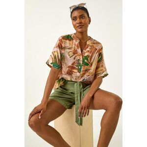 Roman Abstract Print V-Neck Button Top 12 female Roman Abstract Print V-Neck Button Top 12 female