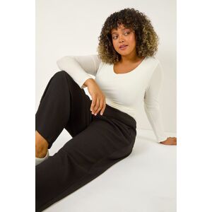 Roman Curve Textured Elastic Waist Wide Leg Trouser 22-24 female Roman Curve Textured Elastic Waist Wide Leg Trouser 22-24 female