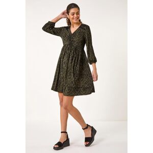 Roman Abstract Print Lace Trim Stretch Dress 16 female Roman Abstract Print Lace Trim Stretch Dress 16 female