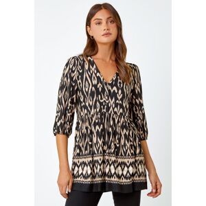 Roman Aztec Print V-Neck Stretch Tunic Smock Top 18 female Roman Aztec Print V-Neck Stretch Tunic Smock Top 18 female