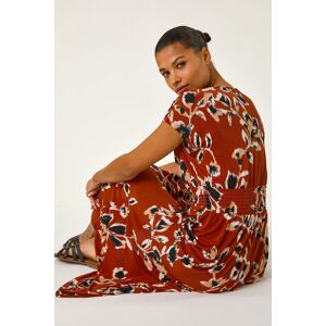 Roman Abstract Stretch Ruched Waist Maxi Dress 20 female Roman Abstract Stretch Ruched Waist Maxi Dress 20 female