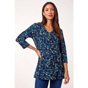 Roman Floral Print V-Neck Stretch Tunic Top 12 female Roman Floral Print V-Neck Stretch Tunic Top 12 female