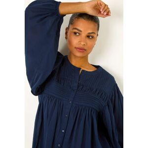 Roman Navy Pleat Detail Button Blouse - Size 14 - Women's Clothing Roman Navy Pleat Detail Button Blouse - Size 14 - Women's Clothing