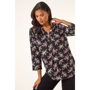 Roman Abstract Print V-Neck Stretch Top 18 female Roman Abstract Print V-Neck Stretch Top 18 female