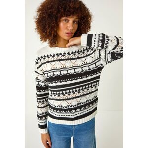 Roman Contrast Pointelle Knit Jumper 16 female Roman Contrast Pointelle Knit Jumper 16 female