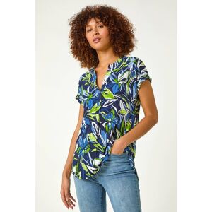 Roman Textured Leaf Print V-Neck Stretch Top 16 female Roman Textured Leaf Print V-Neck Stretch Top 16 female