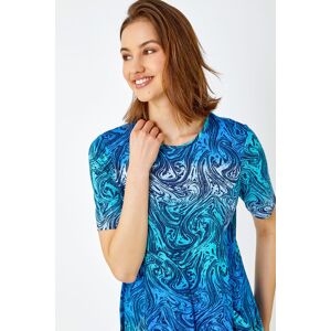 Roman Swirl Print Stretch Pocket Tunic Top 12 female Roman Swirl Print Stretch Pocket Tunic Top 12 female