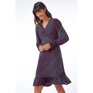 Roman Spot Print Ruched Detail Stretch Dress 20 female Roman Spot Print Ruched Detail Stretch Dress 20 female