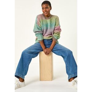 Roman Contrast Ombre Stripe Fluffy Jumper 10 female Roman Contrast Ombre Stripe Fluffy Jumper 10 female