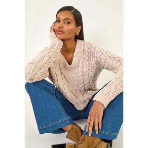 Roman V-Neck Cable Knit Jumper 12 female Roman V-Neck Cable Knit Jumper 12 female
