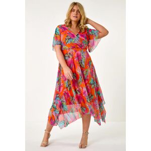 Roman Curve Tropical Stretch Mesh Wrap Dress 30-32 female Roman Curve Tropical Stretch Mesh Wrap Dress 30-32 female