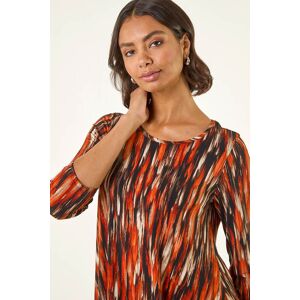 Roman Abstract Print Hanky Hem Stretch Top 18 female Roman Abstract Print Hanky Hem Stretch Top 18 female
