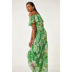 Roman Floral Bardot Belted Maxi Dress 18 female Roman Floral Bardot Belted Maxi Dress 18 female