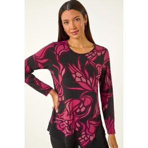 Roman Floral Print Chiffon Hem Top 20 female Roman Floral Print Chiffon Hem Top 20 female