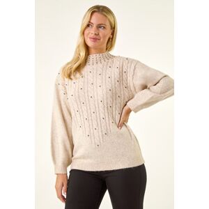 Roman Petite Embellished Cable Knit Jumper 14 female Roman Petite Embellished Cable Knit Jumper 14 female