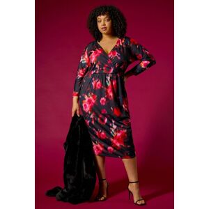 Roman Curve Floral Print Mesh Midi Dress 26-28 female Roman Curve Floral Print Mesh Midi Dress 26-28 female