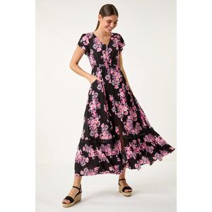 Roman Floral Print Shirred Waist Maxi Dress 16 female Roman Floral Print Shirred Waist Maxi Dress 16 female