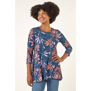 Roman Floral Hanky Hem Stretch Top 20 female Roman Floral Hanky Hem Stretch Top 20 female