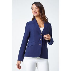Roman Button Detail Stretch Blazer 10 female Roman Button Detail Stretch Blazer 10 female