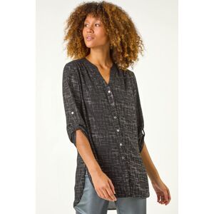 Roman V-Neck Metallic Print Blouse 12 female Roman V-Neck Metallic Print Blouse 12 female