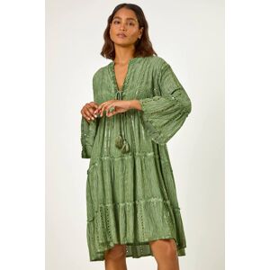 Roman Shimmer Tie Detail Smock Dress 20 female Roman Shimmer Tie Detail Smock Dress 20 female