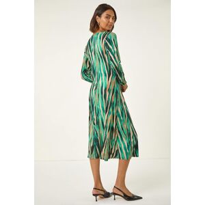 Roman Abstract Print Ruched Midi Stretch Dress 14 female Roman Abstract Print Ruched Midi Stretch Dress 14 female