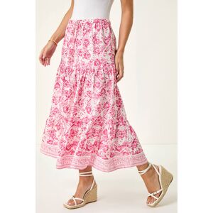 Roman Petite Floral Print Tie Midi Skirt 16 female Roman Petite Floral Print Tie Midi Skirt 16 female
