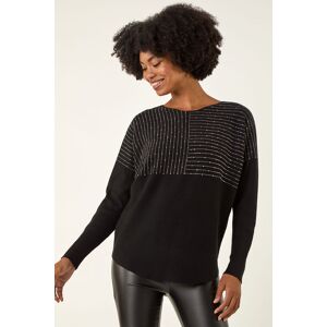 Roman Embellished Stripe Knit Jumper one size female Roman Embellished Stripe Knit Jumper one size female