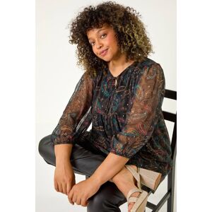 Roman Curve Tie Neck Metallic Top 18 female Roman Curve Tie Neck Metallic Top 18 female