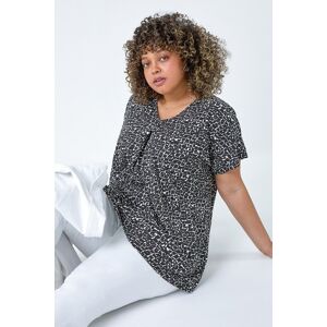 Roman Curve Pleat Front Printed V-Neck Stretch Top 30-32 female Roman Curve Pleat Front Printed V-Neck Stretch Top 30-32 female