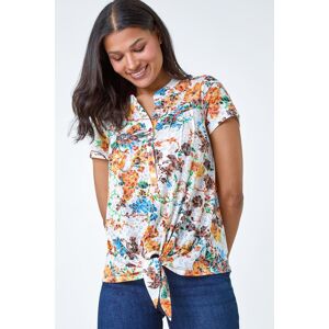 Roman Floral Print Tie Detail V-Neck Top 20 female Roman Floral Print Tie Detail V-Neck Top 20 female