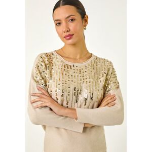 Roman Sequin Drop Knit Jumper one size female Roman Sequin Drop Knit Jumper one size female