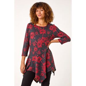 Roman Floral Print Hanky Hem Tunic Top 16 female Roman Floral Print Hanky Hem Tunic Top 16 female
