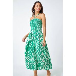 Roman Animal Shirred Stretch Maxi Dress 18 female Roman Animal Shirred Stretch Maxi Dress 18 female