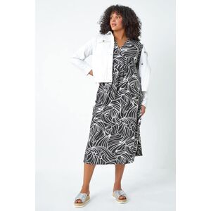 Roman Curve Linear Print Midi Wrap Dress 30-32 female Roman Curve Linear Print Midi Wrap Dress 30-32 female