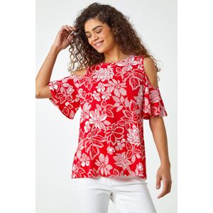 Roman Textured Floral Print Cold Shoulder Top 20 female Roman Textured Floral Print Cold Shoulder Top 20 female