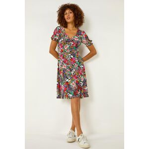 Roman Floral Print Ruched Stretch Dress 10 female Roman Floral Print Ruched Stretch Dress 10 female