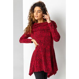 Roman Animal Jacquard Print Hanky Hem Top 16 female Roman Animal Jacquard Print Hanky Hem Top 16 female