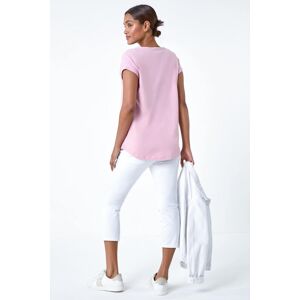 Roman Light Pink Cotton Jersey T-Shirt - Women Roman Light Pink Cotton Jersey T-Shirt - Women