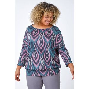 Roman Curve Aztec Print Blouson Stretch Top 30-32 female Roman Curve Aztec Print Blouson Stretch Top 30-32 female