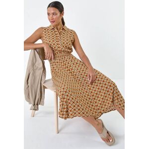 Roman Geometric Hanky Hem Stretch Midi Dress 18 female Roman Geometric Hanky Hem Stretch Midi Dress 18 female