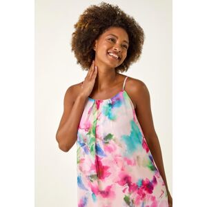 Roman Floral Watercolour Chiffon Cami Top 12 female Roman Floral Watercolour Chiffon Cami Top 12 female